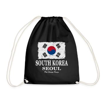 Flag of South Korea - Südkorea Flagge - Drawstring Bag - black - Front