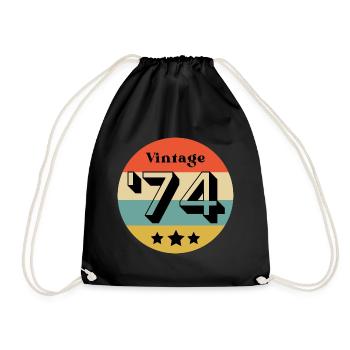 vintage 1974 - Drawstring Bag - black - Front