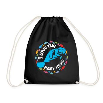 I love Dugongs Manatees - Drawstring Bag - black - Front