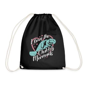 Ich liebe Manatees, Dugongs. Farbenfrohes Design - Turnbeutel - Schwarz - Vorne