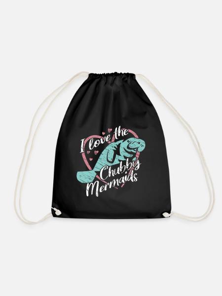 Ich liebe Manatees, Dugongs. Farbenfrohes Design - Turnbeutel - Schwarz