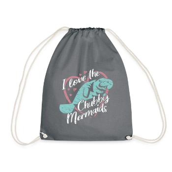 Ich liebe Manatees, Dugongs. Farbenfrohes Design - Turnbeutel - Grau - Vorne