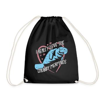 I love Dugongs Manatees - Drawstring Bag - black - Front
