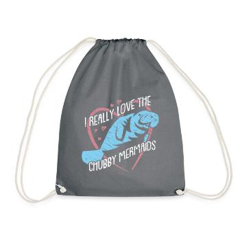 Ich liebe Dugongs Manatees - Turnbeutel - Grau - Vorne
