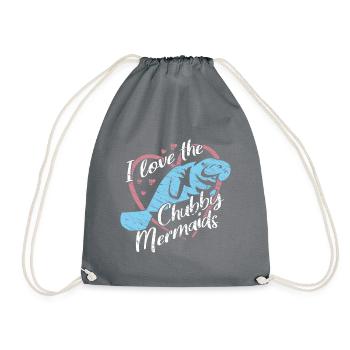 Ich liebe Manatees, Dugongs. Farbenfrohes Design - Turnbeutel - Grau - Vorne