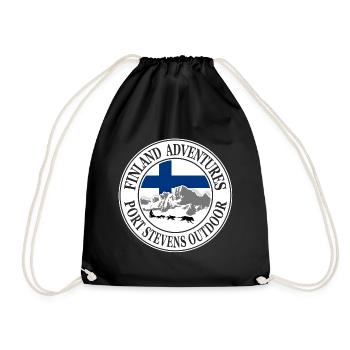 Finland Alaska Adventures - flag & huskys - Turnbeutel - Schwarz - Vorne