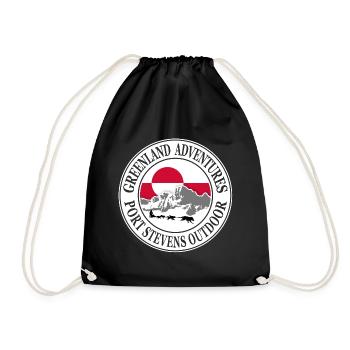 Greenland - Huskies & Greenlandic Flag - Drawstring Bag - black - Front