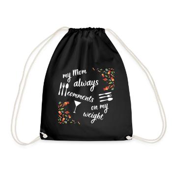 Mom's comments - Drawstring Bag - black - Front
