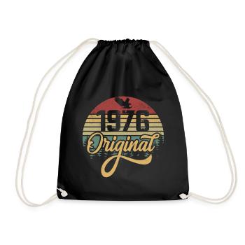 Original 1976 Jahrgang - 1976 Geburtstagsgeschenk - Turnbeutel - Schwarz - Vorne