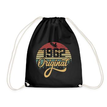 Original 1962 Jahrgang - 1962 Geburtstagsgeschenk - Turnbeutel - Schwarz - Vorne