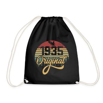 Original 1935 Vintage - 1935 Birthday Gift - Drawstring Bag - black - Front