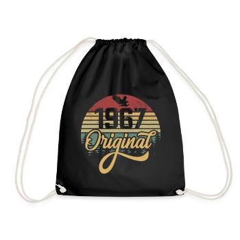 Original 1967 Vintage - 1967 Birthday Gift - Drawstring Bag - black - Front