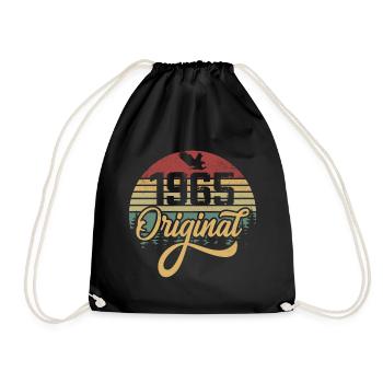 Original 1965 Vintage - 1965 Birthday Gift - Drawstring Bag - black - Front