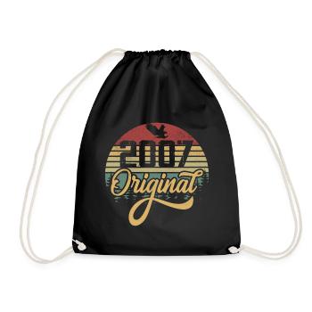 Original 2007 Vintage - Birthday Gift 2007 - Drawstring Bag - black - Front