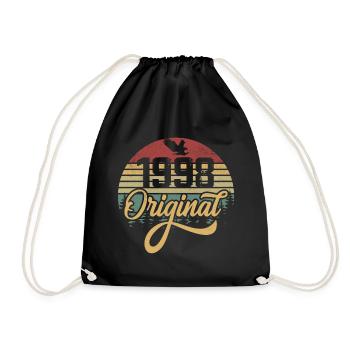 Original 1998 Vintage - 1998 Birthday Gift - Drawstring Bag - black - Front