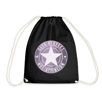 SEEK RESPECT stern pink frauenpower - Drawstring Bag - black - Front