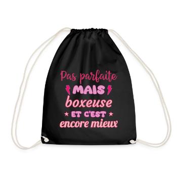 Pas parfaite mais boxeuse,Boxe,boxe - Sac de sport léger - noir - Devant
