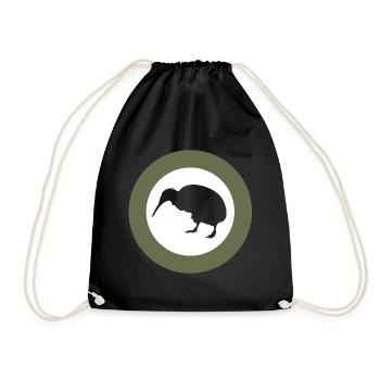 Retro kiwi - Drawstring Bag - black - Front