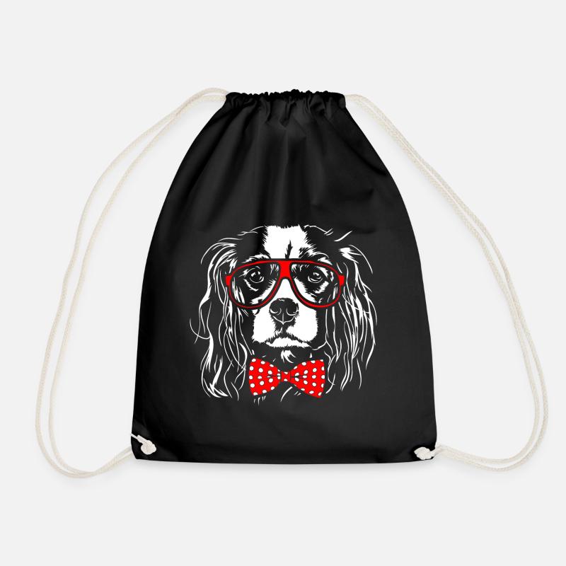 CAVALIER KING CHARLES SPANIEL Young Wilsign's dogs - Drawstring Bag - black