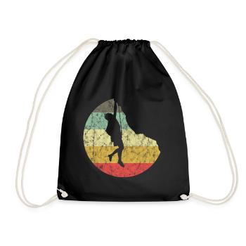 Bergsteigen Klettern Geschenk Bouldern Retro Cool - Turnbeutel - Schwarz - Vorne