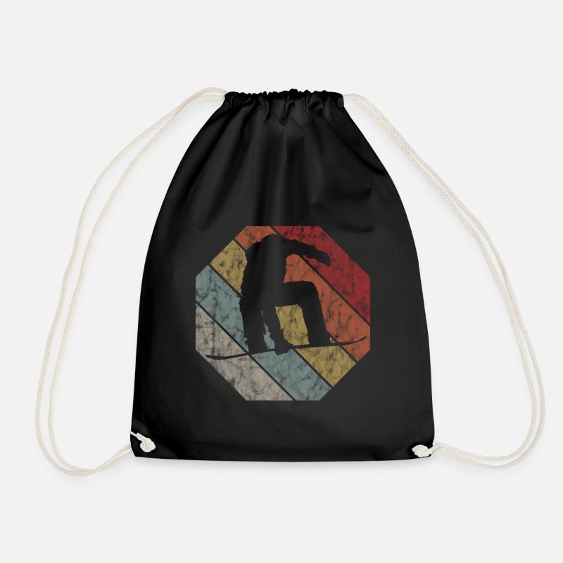 Snowboard Snowboarder Snowboarding Retro Geschenk - Turnbeutel - Schwarz