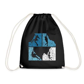Alpinisme rétro escalade cadeau de montagne de bloc - Sac de sport léger - noir - Devant