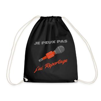 Je peux pas j'ai reportage - journaliste - Sac de sport léger - noir - Devant