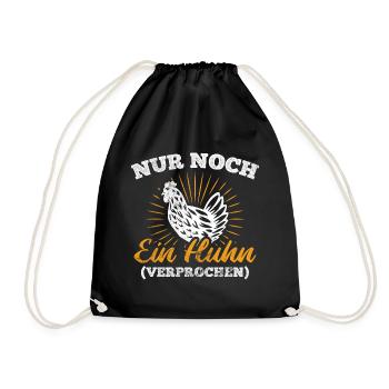 Hühner Geflügel Hahn - Turnbeutel - Schwarz - Vorne