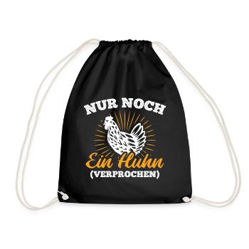 Hühner Hahn - Turnbeutel - Schwarz - Vorne