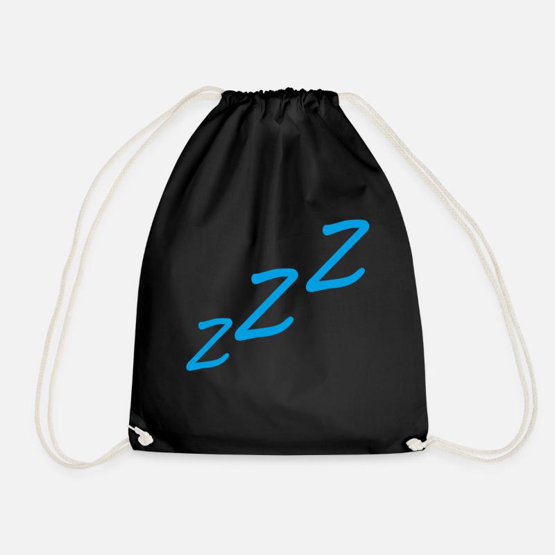 ZZZ-Schlafen-Logo-blue - Drawstring Bag - black