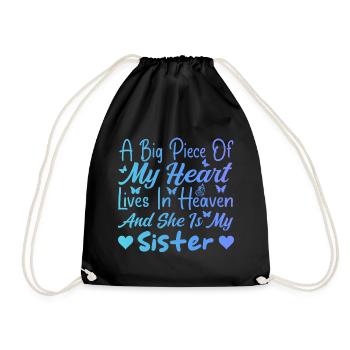 Big Piece My Heart My Sister In Heaven - Sac de sport léger - noir - Devant