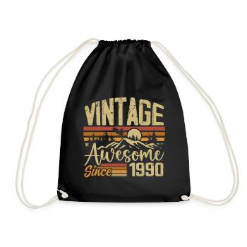 Vintage, 1990er Jahre, Retro, Geburtstagsgeschenk der 1990er Jahre - Turnbeutel - Schwarz - Vorne
