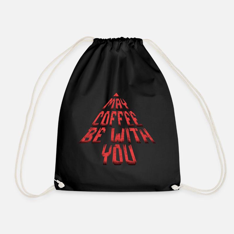 May Coffee be with you - Drawstring Bag - black