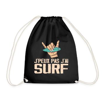 Ich kann nicht surfen - Turnbeutel - Schwarz - Vorne