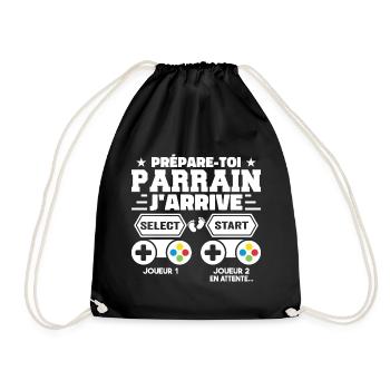 Prépare Toi Parrain J'arrive - Annonce Grossesse - Sac de sport léger - noir - Devant