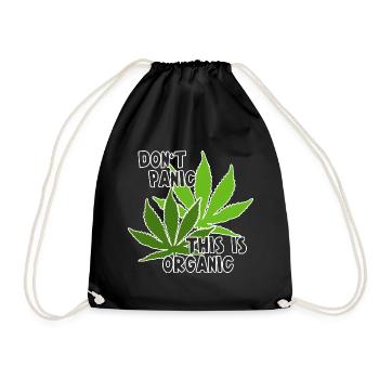 Feuilles de cannabis - Pas de panique, c’est bio 1 - Sac de sport léger - noir - Devant