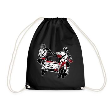 Sidecarcross - sidecar moto cross - Drawstring Bag - black - Front