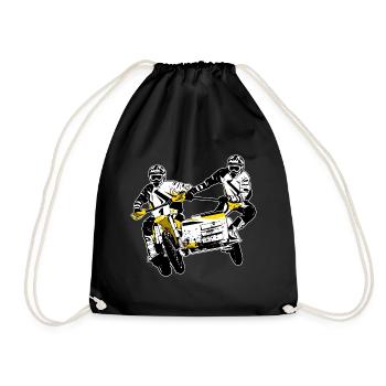 Sidecarcross - Sidecar Moto Cross - Drawstring Bag - black - Front