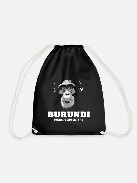 Burundi - Schimpanse - Turnbeutel - Schwarz