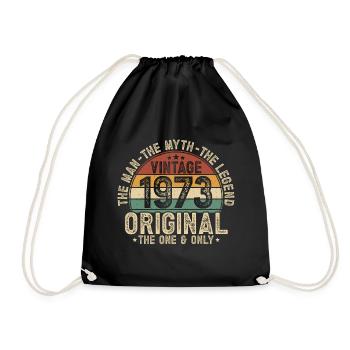 1973 Vintage né homme mythe légende - Sac de sport léger - noir - Devant