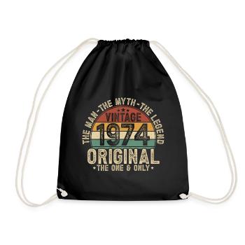 1974 Vintage né homme mythe légende - Sac de sport léger - noir - Devant