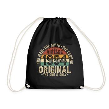 1994 Vintage Born Man Myth Legend - Drawstring Bag - black - Front