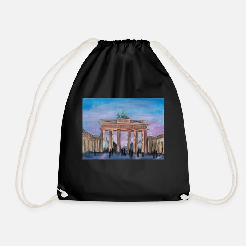 Brandenburg Gate - Drawstring Bag - black