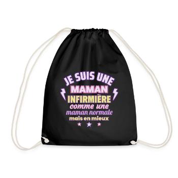 Maman infirmière, cadeau fête des mères,Noël - Sac de sport léger - noir - Devant