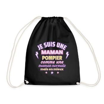 Maman pompier, cadeau fête des mères,Noël - Sac de sport léger - noir - Devant