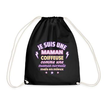 Maman coiffeuse, cadeau fête des mères,Noël - Sac de sport léger - noir - Devant