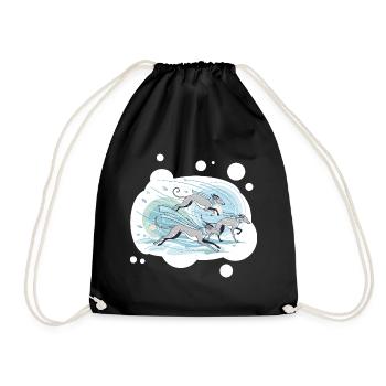 greyhounds - Drawstring Bag - black - Front
