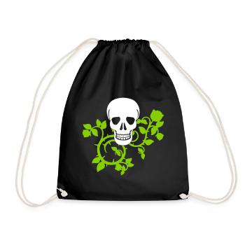 skull avec des vrilles - couleurs de design sélectionnables - Sac de sport léger - noir - Devant