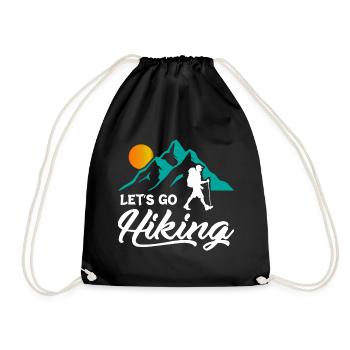 Lets Go Hiking - Drawstring Bag - black - Front