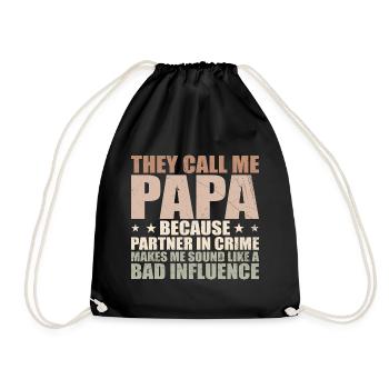 Perfektes Geschenk für Papa - Turnbeutel - Schwarz - Vorne